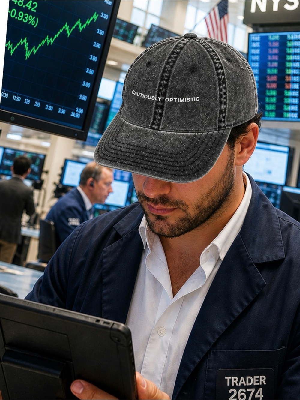 CoinList Cautiously Optimistic Crypto Hat OTTO Washed Black Dad Cap NWOT